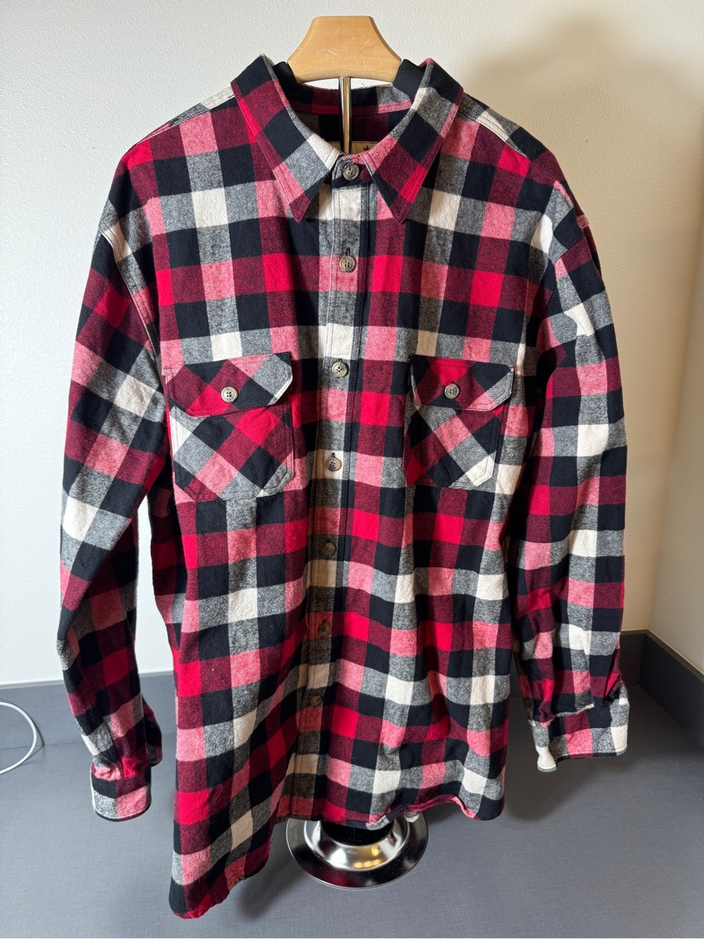 Dakota Grizzly Buffalo Plaid Flannel Shirt Red XXL